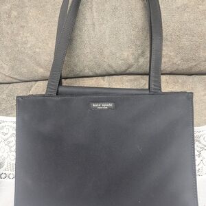 Vintage Kate Spade Sam Bag Black Microfiber Shoulder Tote - Circa 2000